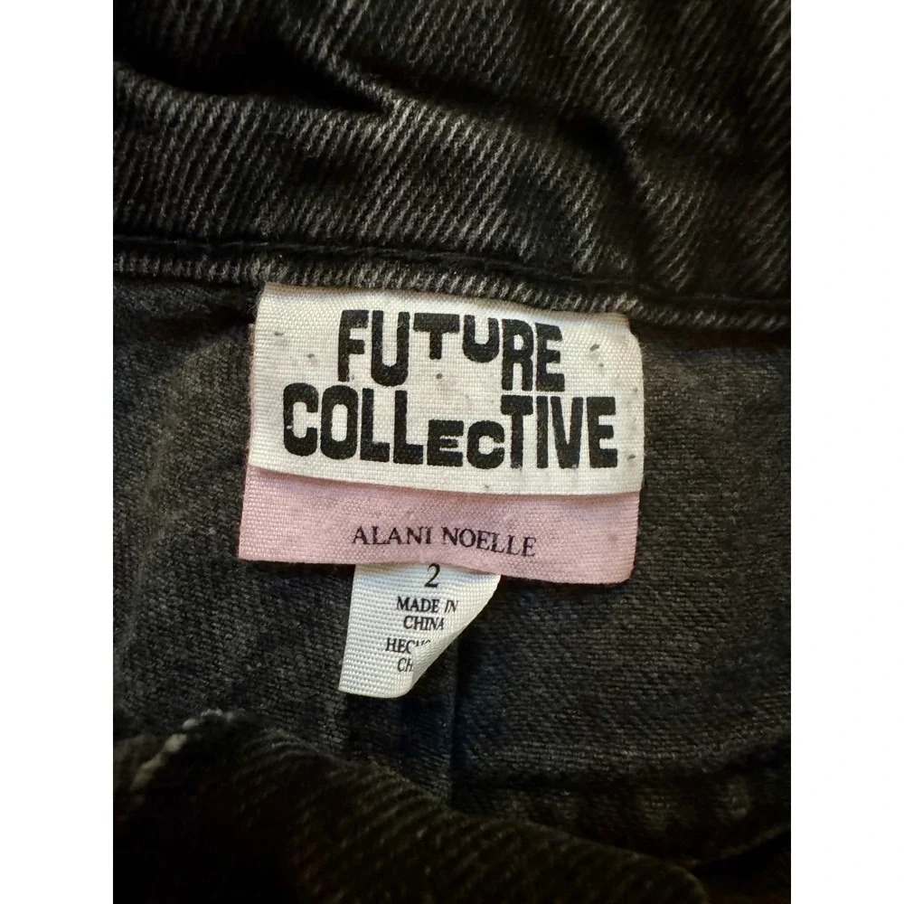 Vintage Future Collective Black Denim Mini Skort Women's Size 2‎